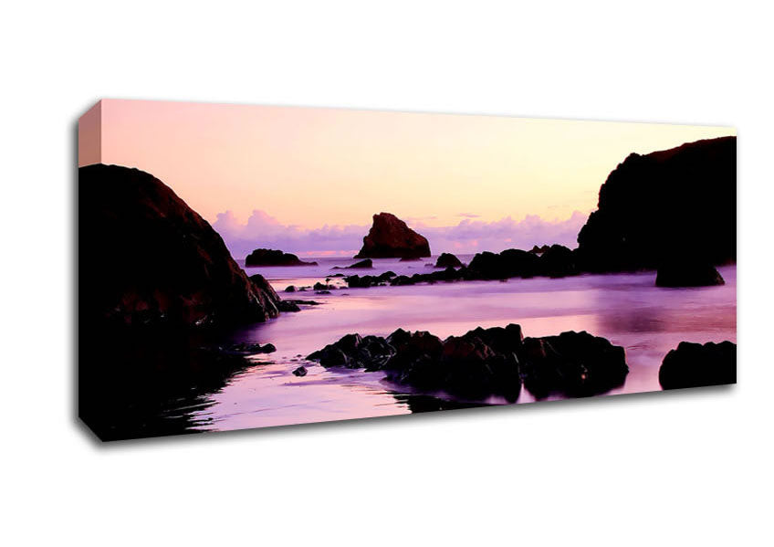 Picture of Mystical Lilac Ocean Panoramic Canvas Wall Art