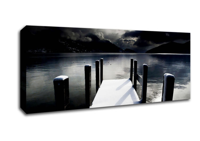 Picture of Tranquil Mountain View Lake Side Panoramic Canvas Wall Art
