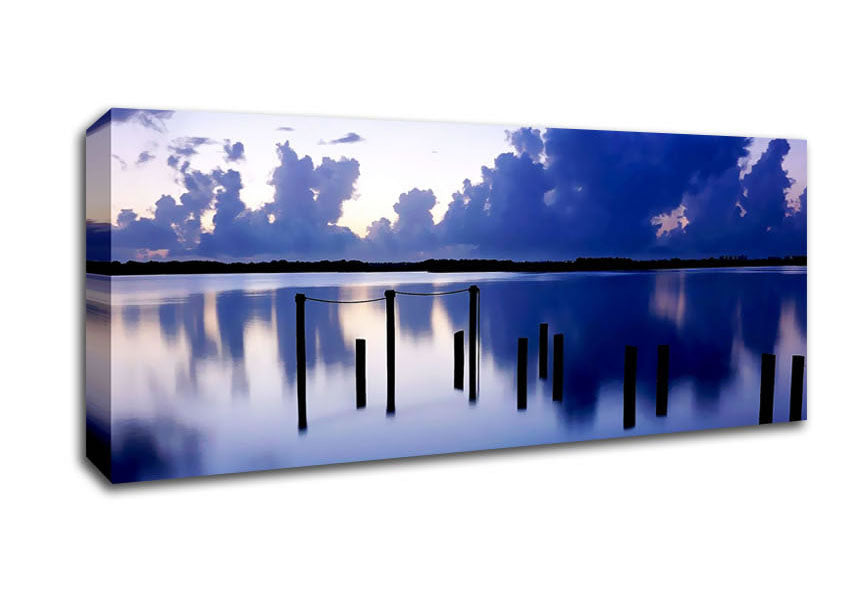 Picture of Tranquil Blue Lake Panoramic Canvas Wall Art