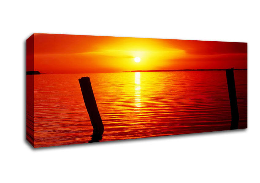 Picture of Red Diamond Sun Panoramic Canvas Wall Art