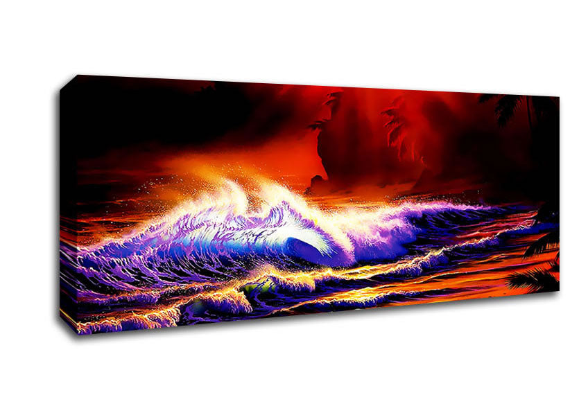 Picture of Red Paradise Surf Panoramic Canvas Wall Art