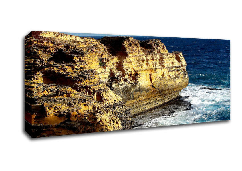 Picture of Cliff Face Ocean Panoramic Canvas Wall Art