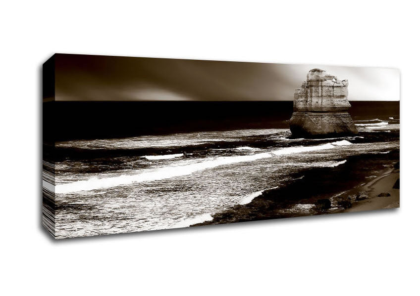 Picture of The Calm Before The Storm Brown Panoramic Canvas Wall Art