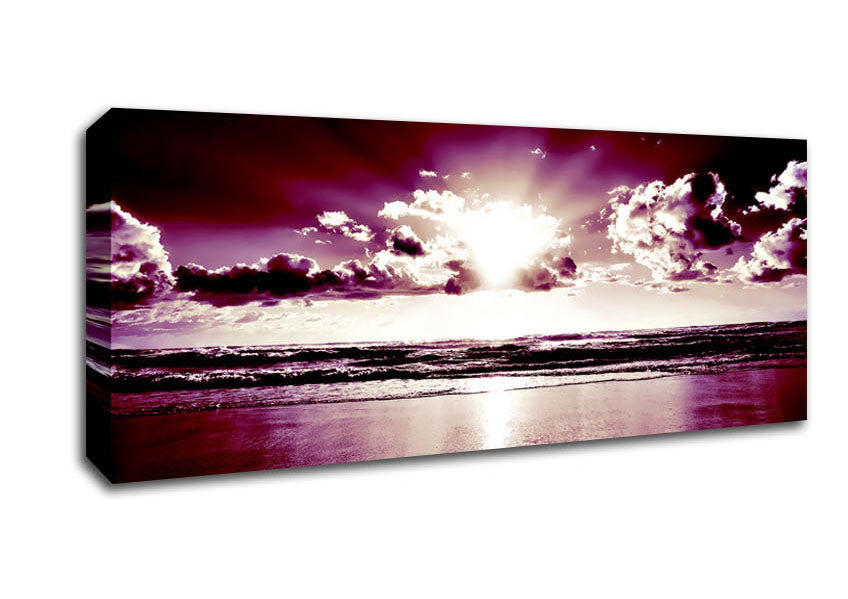 Picture of Purple Sunburst Panoramic Canvas Wall Art