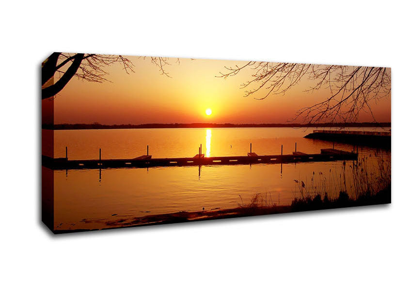 Picture of Tranquil Lake Sunrise Panoramic Canvas Wall Art