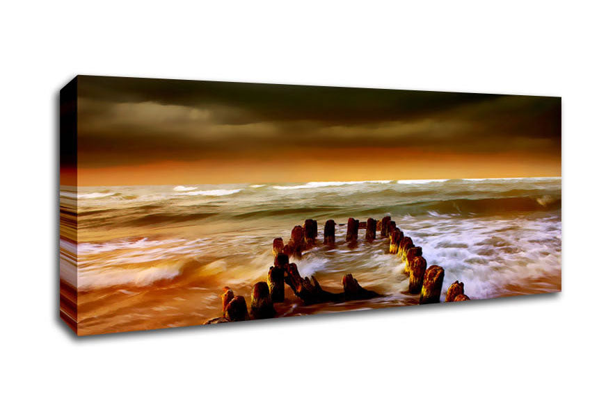 Picture of The Oceans Architect Orange Panoramic Canvas Wall Art