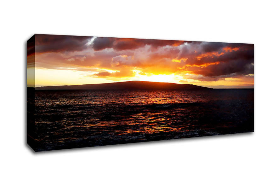 Picture of Movement Of The Ocean Sun Panoramic Canvas Wall Art