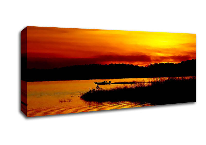 Picture of Tranquil Orange Waters Panoramic Canvas Wall Art