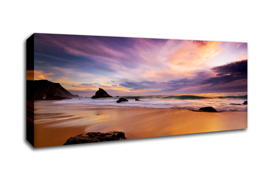 Picture of Storm Cloud Ocean Panoramic Canvas Wall Art