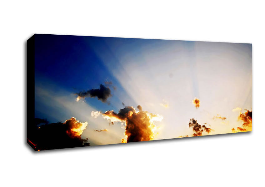 Picture of Sunrays Of The Golden Cloud Panoramic Canvas Wall Art