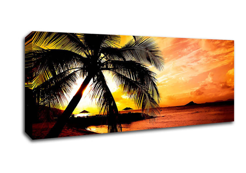 Picture of Palm Tree Paradise Panoramic Canvas Wall Art