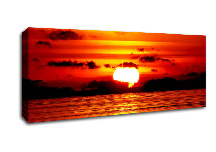 Picture of The Red Sunset Panoramic Canvas Wall Art