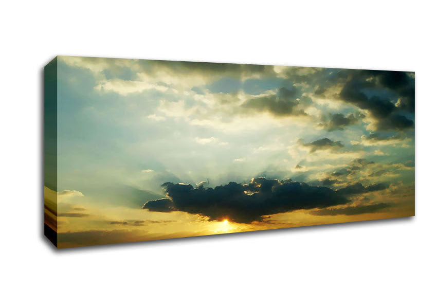 Picture of Sun Blaze Skies Panoramic Canvas Wall Art
