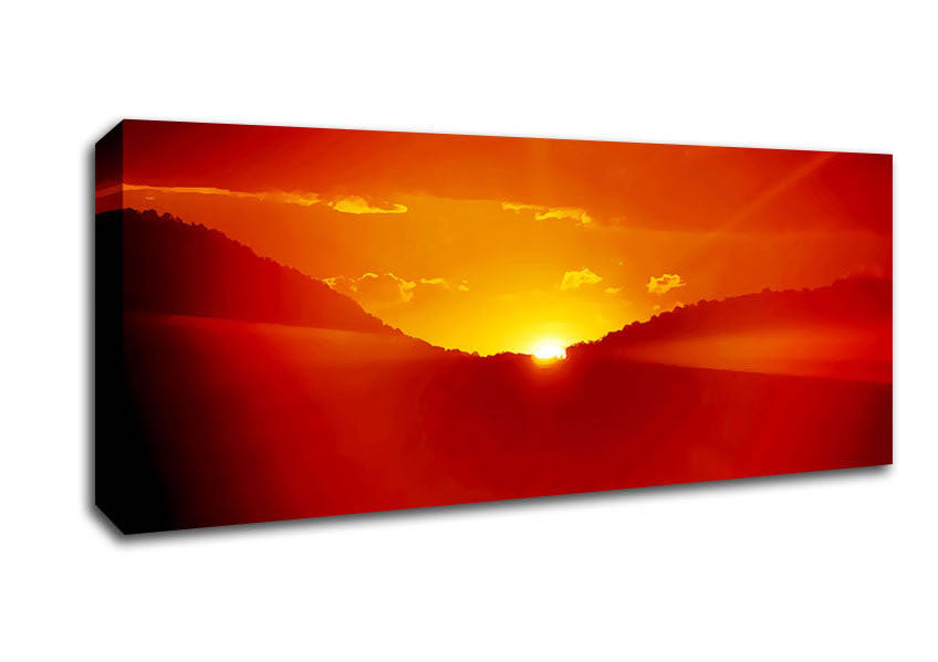 Picture of Stunning Orange Sun Blaze Panoramic Canvas Wall Art