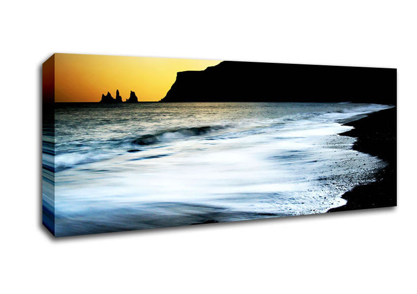 Picture of The Oceans Ebb At Dusk Panoramic Canvas Wall Art