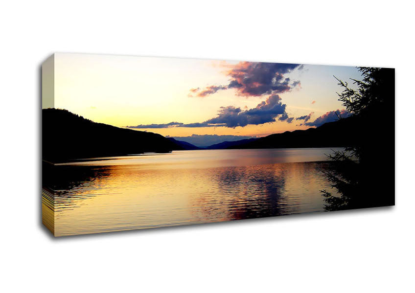 Picture of Tranquil Lake Reflections Panoramic Canvas Wall Art