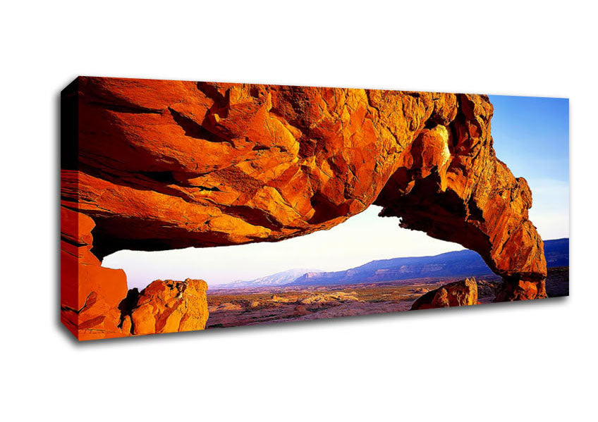 Picture of View Through The Rocks Panoramic Canvas Wall Art