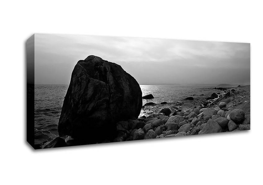 Picture of The Rock That Blocks The Sun B n W Panoramic Canvas Wall Art
