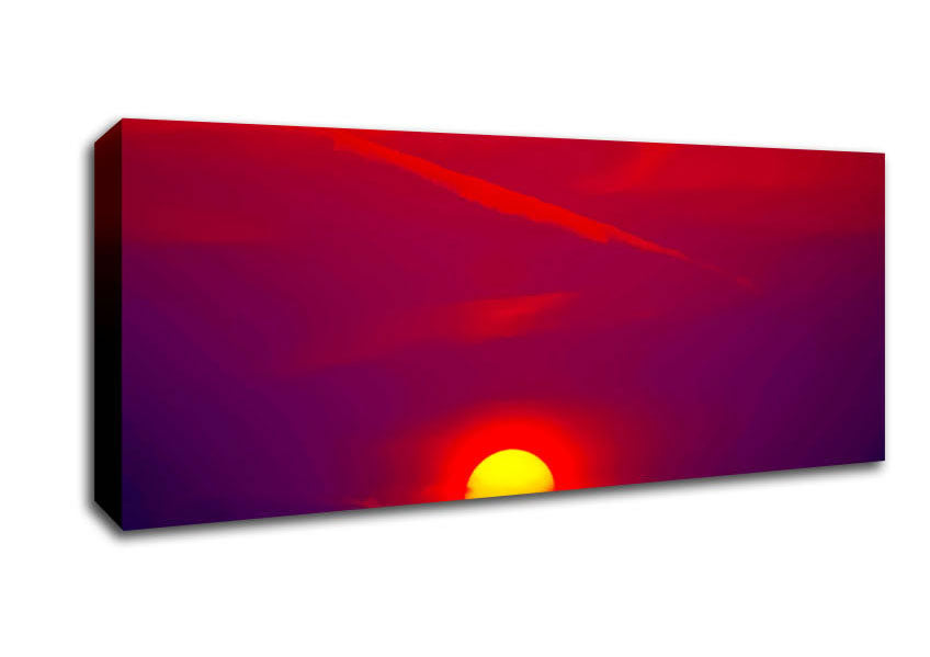 Picture of The Glow Of The Red Sun Panoramic Canvas Wall Art
