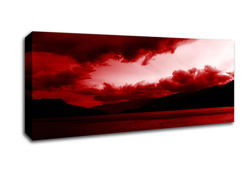 Picture of Red Tempest Sky Panoramic Canvas Wall Art