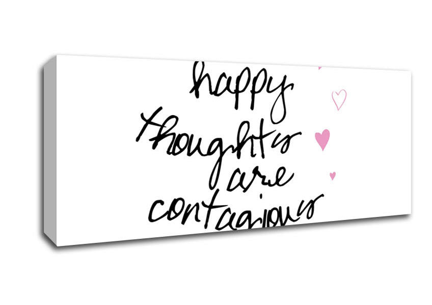 Picture of Love Quote Happy Thoughts Are Contagious Panoramic Canvas Wall Art
