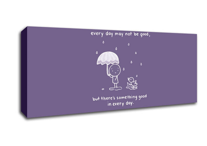 Picture of Theres Something Good In Every Day Lilac Panoramic Canvas Wall Art