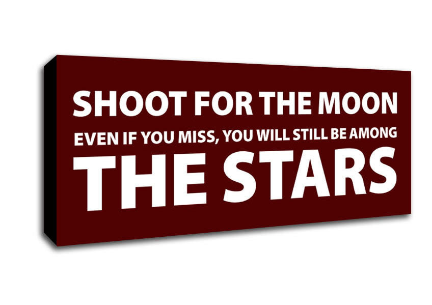 Picture of Motivational Quote Shoot For The Moon Panoramic Canvas Wall Art