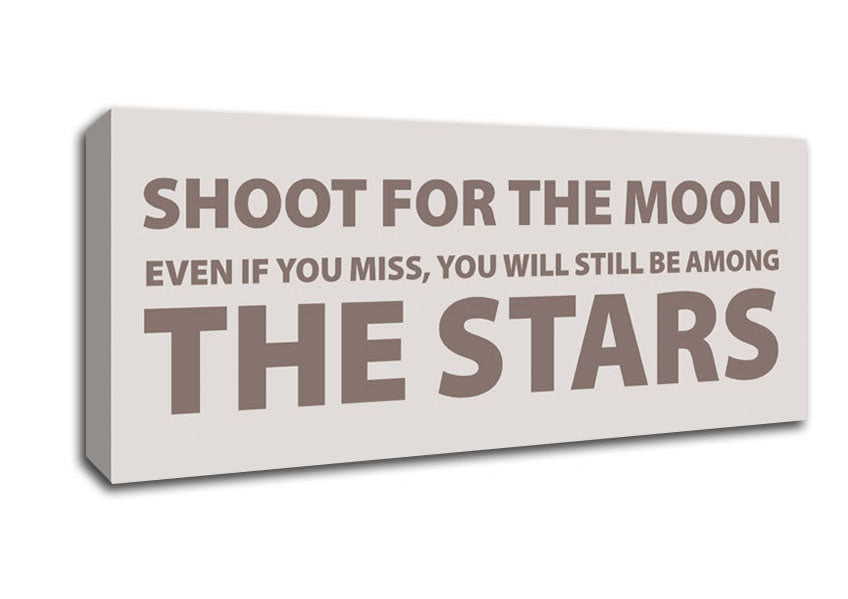 Picture of Motivational Quote Shoot For The Moon Beige Panoramic Canvas Wall Art