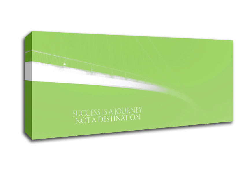 Picture of Success Is A Journey Lime Green Panoramic Canvas Wall Art