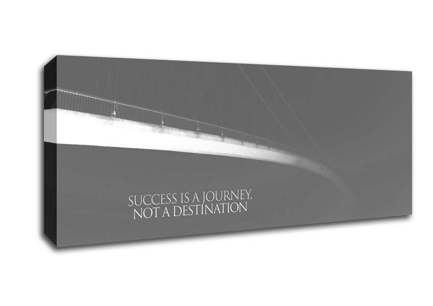 Picture of Success Is A Journey Grey Panoramic Canvas Wall Art