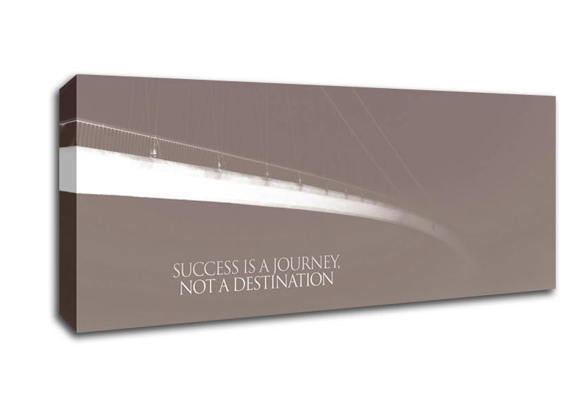 Picture of Success Is A Journey Beige Panoramic Canvas Wall Art
