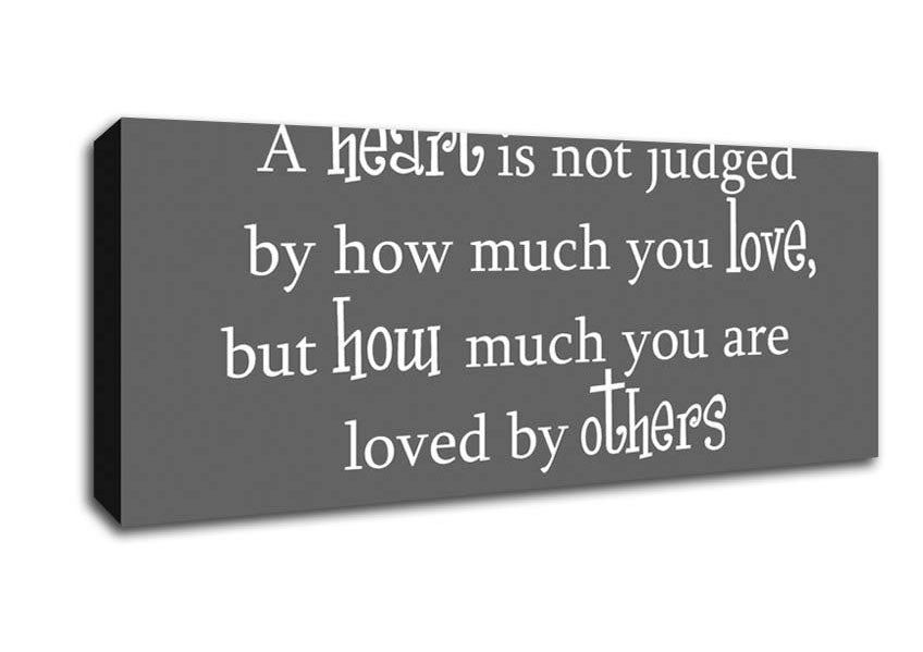 Picture of Movie Quote Wizard Of Oz A Heart Is Not Judged Grey Panoramic Canvas Wall Art