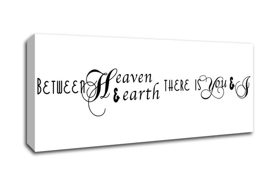 Picture of Love Quote Between Heaven And Earth Panoramic Canvas Wall Art