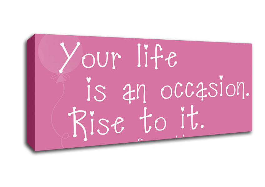 Picture of Suzanne Weyn Your Life Is An Occasion Pink Panoramic Canvas Wall Art