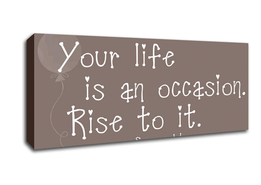 Picture of Suzanne Weyn Your Life Is An Occasion Beige Panoramic Canvas Wall Art