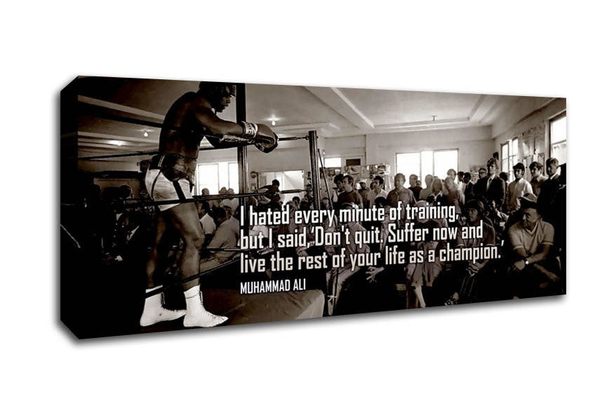 Picture of Motivational Quote Muhammad Ali Motivational Panoramic Canvas Wall Art