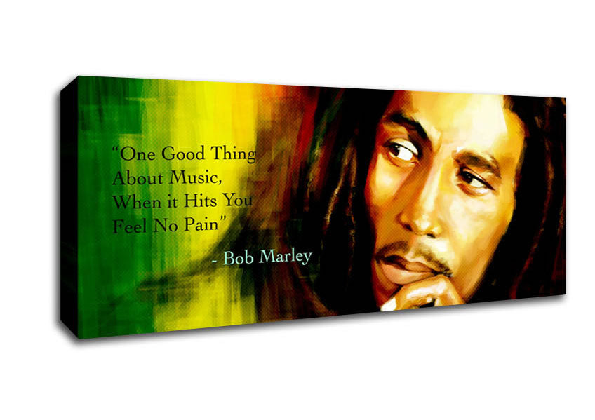 Picture of Music Quote Bob Marley Feel No Pain Panoramic Canvas Wall Art