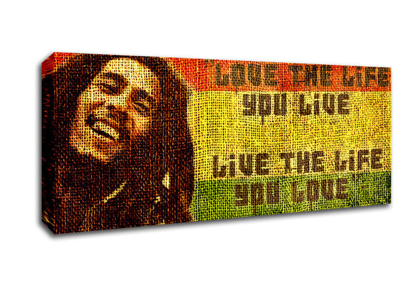 Picture of Music Quote Bob Marley Love The Life Panoramic Canvas Wall Art