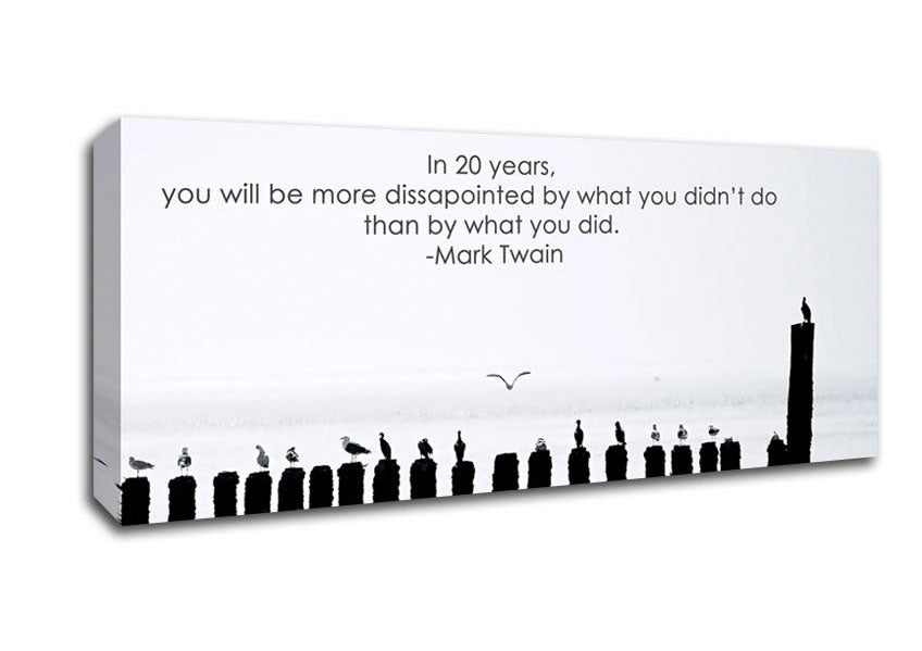 Picture of Motivational Quote Mark Twain Dissapointed Panoramic Canvas Wall Art