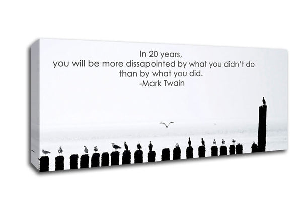 Picture of Motivational Quote Mark Twain Dissapointed Panoramic Canvas Wall Art