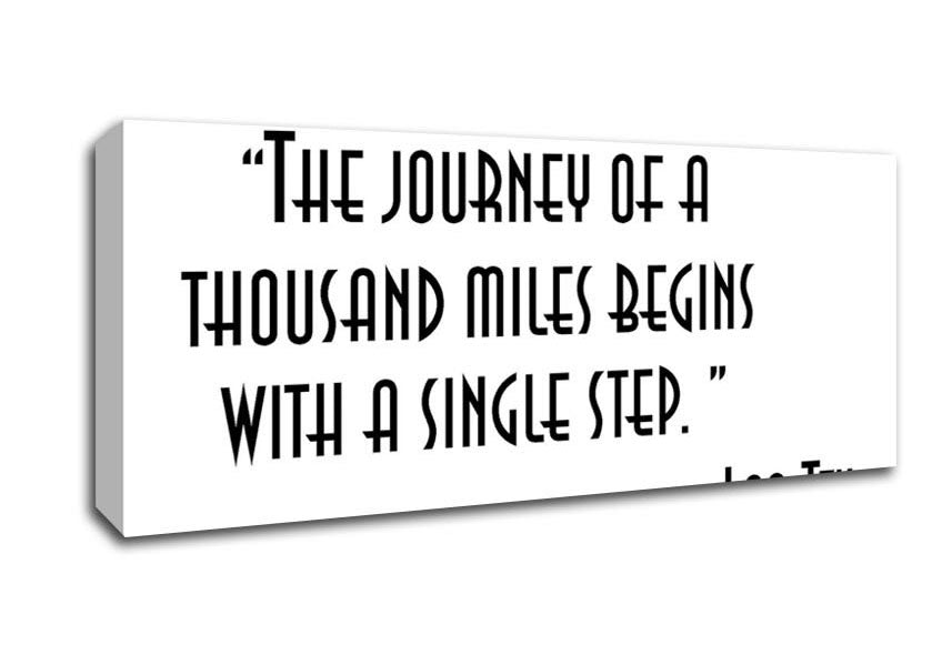Picture of Motivational Quote Lao Tzu The Journey Of A Thousand Miles Panoramic Canvas Wall Art