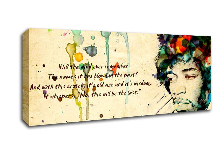 Picture of Music Quote Jimi Hendrix The Wind Panoramic Canvas Wall Art