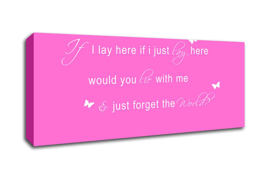 Picture of Music Quote If I Lay Here Snow Patrol 2 Vivid Pink Panoramic Canvas Wall Art