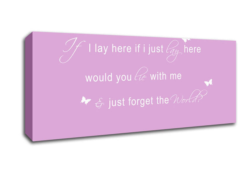 Picture of Music Quote If I Lay Here Snow Patrol 2 Pink Panoramic Canvas Wall Art
