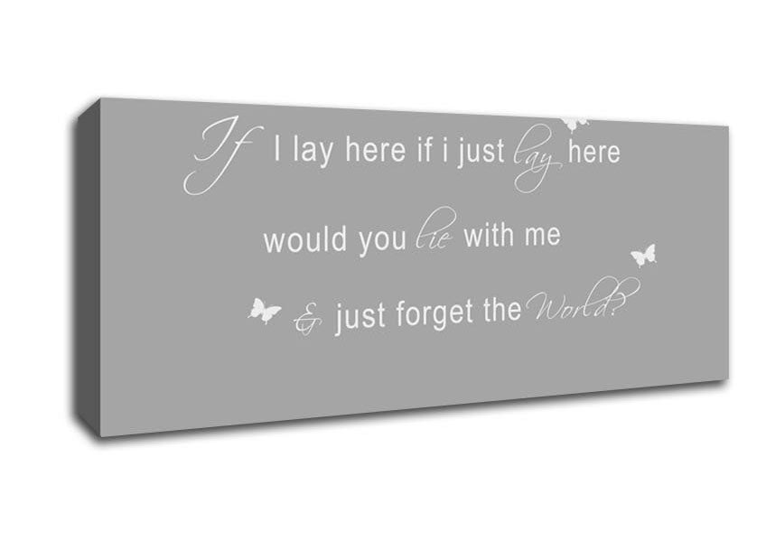 Picture of Music Quote If I Lay Here Snow Patrol 2 Grey White Panoramic Canvas Wall Art