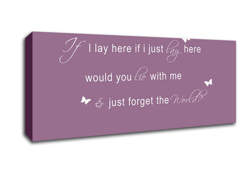 Picture of Music Quote If I Lay Here Snow Patrol 2 Dusty Pink Panoramic Canvas Wall Art