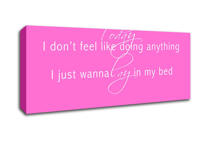 Picture of Music Quote Today I Dont Feel Like Bruno Mars Vivid Pink Panoramic Canvas Wall Art