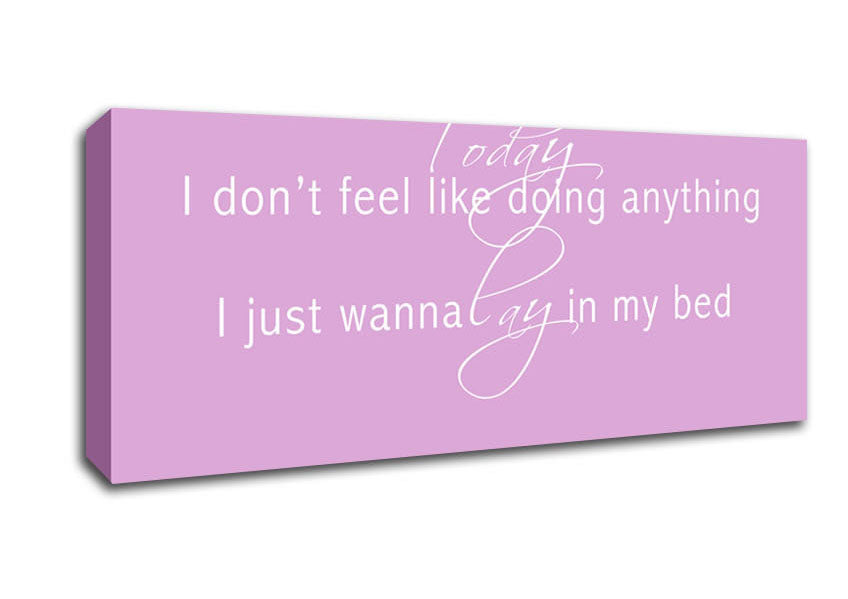 Picture of Music Quote Today I Dont Feel Like Bruno Mars Pink Panoramic Canvas Wall Art