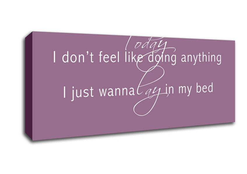 Picture of Music Quote Today I Dont Feel Like Bruno Mars Dusty Pink Panoramic Canvas Wall Art