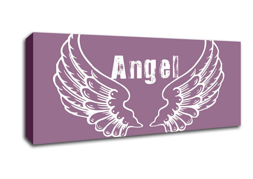 Picture of Angel Wings 2 Dusty Pink Panoramic Canvas Wall Art
